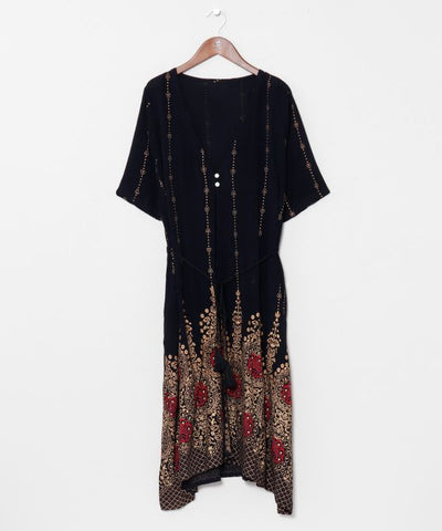 UV Pprotection Rayon Crepe Kimono by AMINA - Ametsuchi