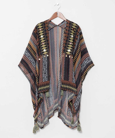 UV Protection Unisex Bohemian Kimono Cardigan by AMINA - Ametsuchi