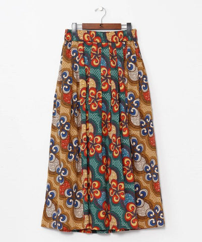 Kitenge Patchwork Pattern Voluminous Skirt Skirts by AMINA - Ametsuchi