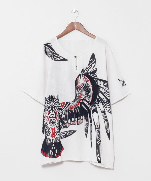 Amina x Yosuke Tribal Owl Cotton Top by AMINA - Ametsuchi