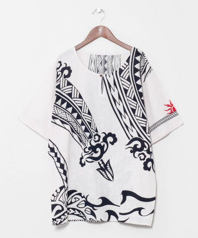 Amina x Yosuke Menehune Rainbow Cotton Top by AMINA - Ametsuchi