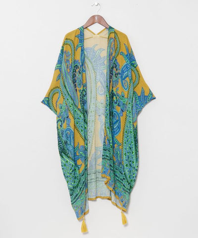 UV Protection Paisley Rayon Cardigan