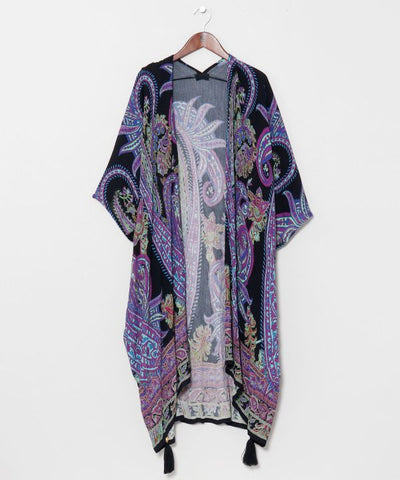 UV Protection Paisley Rayon Cardigan