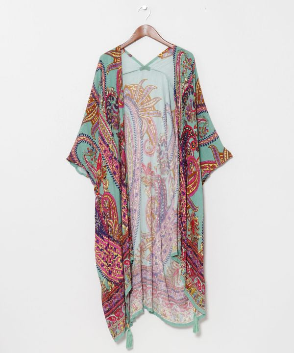 UV Protection Paisley Rayon Cardigan