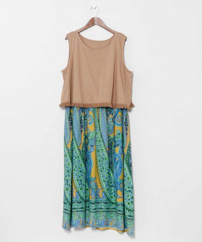 Paisley Rayon Layered Dress Set