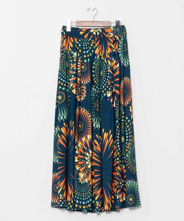 Fireworks Print Long Skirt