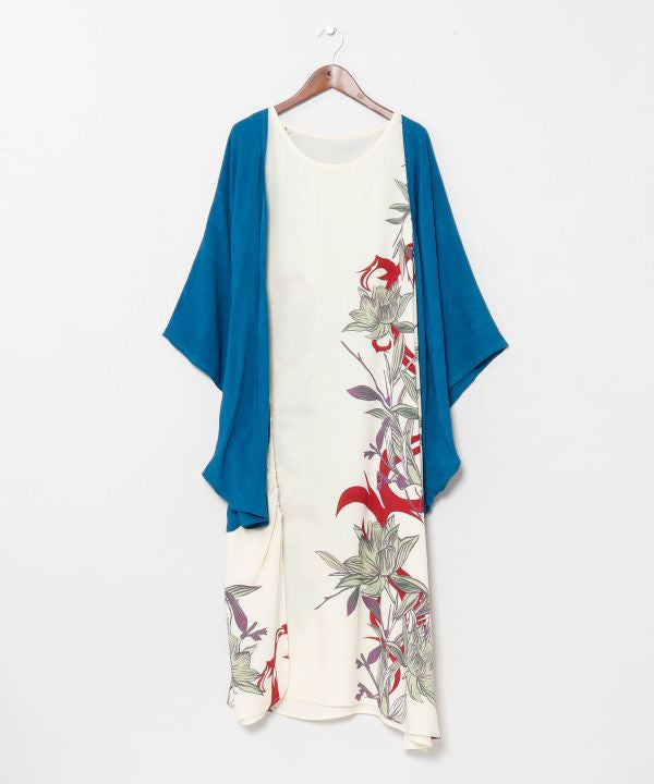 Lotus Print Cardigan Dress Set