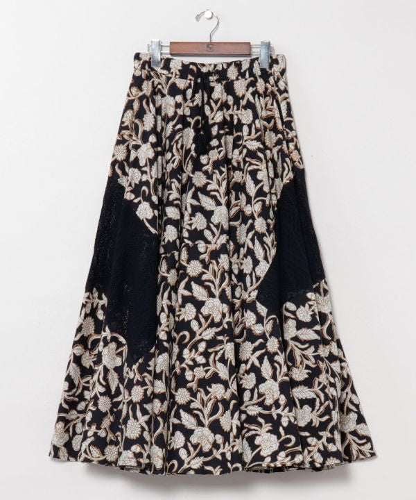 Indian Patchwork Cotton Skirt by AMINA - Ametsuchi
