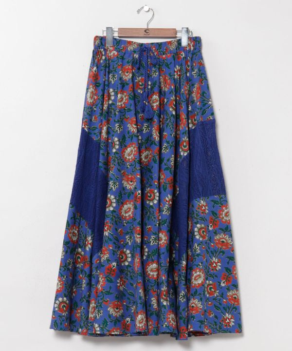 Indian Patchwork Cotton Skirt by AMINA - Ametsuchi