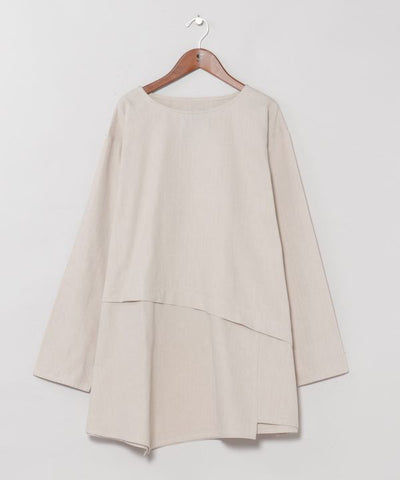 Men's Herringbone Cotton Oversized Top by AMINA - Ametsuchi