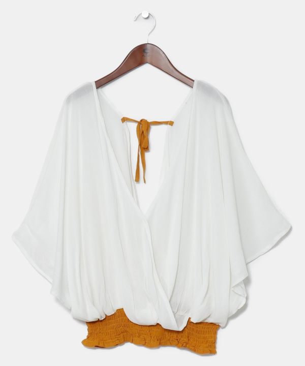 Bohemian Shirred Hem Top by AMINA - Ametsuchi