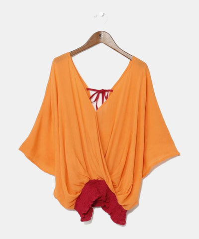 Bohemian Shirred Hem Top by AMINA - Ametsuchi