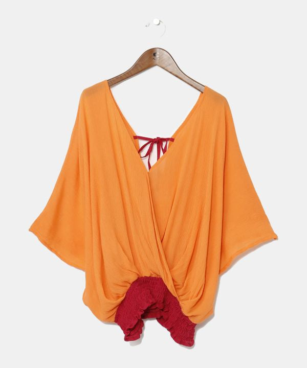 Bohemian Shirred Hem Top by AMINA - Ametsuchi