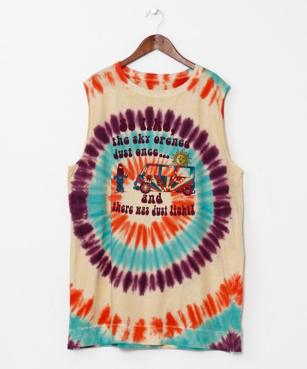 Tank Top Pria Motif Tie Dye Bergaya Vintage