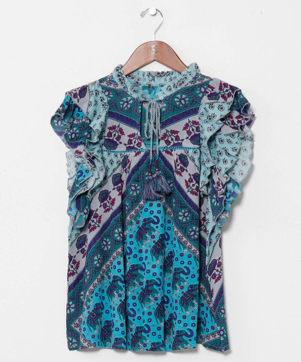 Earthy Tone Bohemian Top by AMINA - Ametsuchi