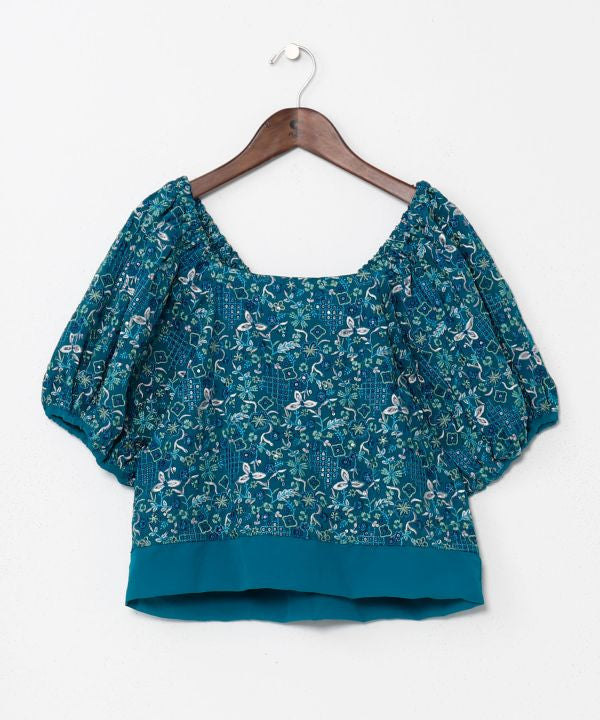 Embroidered Chiffon Top