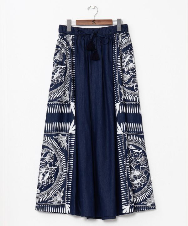 Indigo Color Long Skirt Skirts by AMINA - Ametsuchi