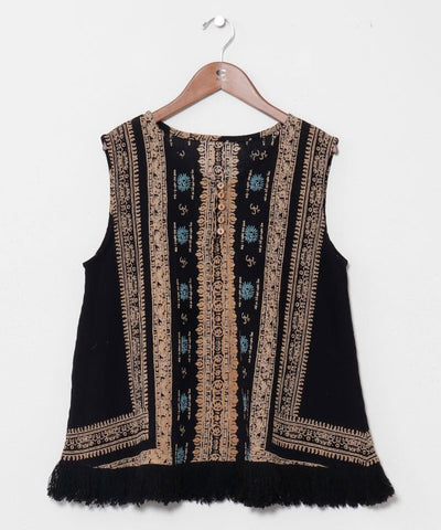 Fringe Indian Cotton Tank by AMINA - Ametsuchi