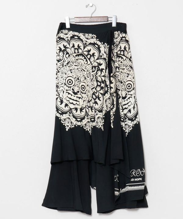 Barong Print Wrap Pants by AMINA - Ametsuchi