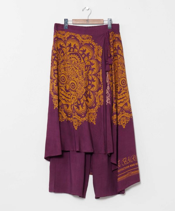 Barong Print Wrap Pants by AMINA - Ametsuchi