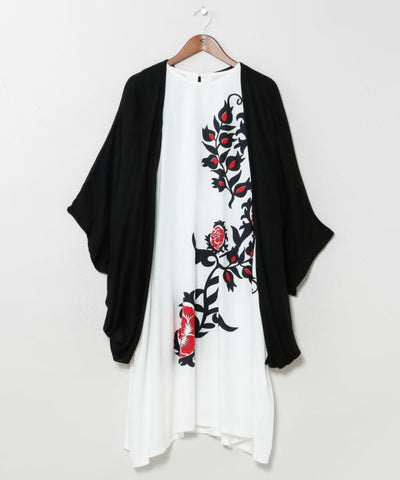 Uzbek Suzani Floral Dress Cardigan Set