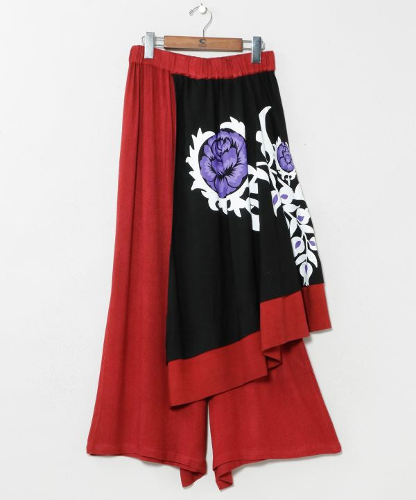 Suzani Floral Asymmetrical Pants by AMINA - Ametsuchi