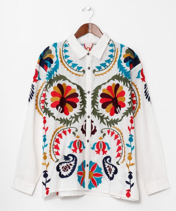 Statement Embroidery Bohemian Style Shirt