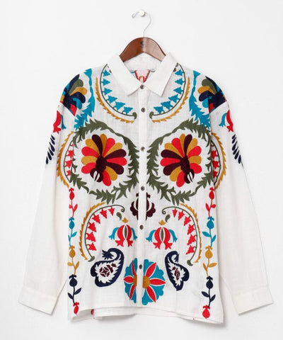Statement Embroidery Bohemian Style Shirt