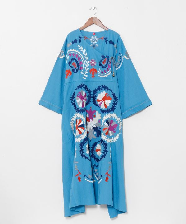 Statement Embroidery Bohemian Crossover Dress Black Statement Embroidery Bohemian Crossover Dress Black