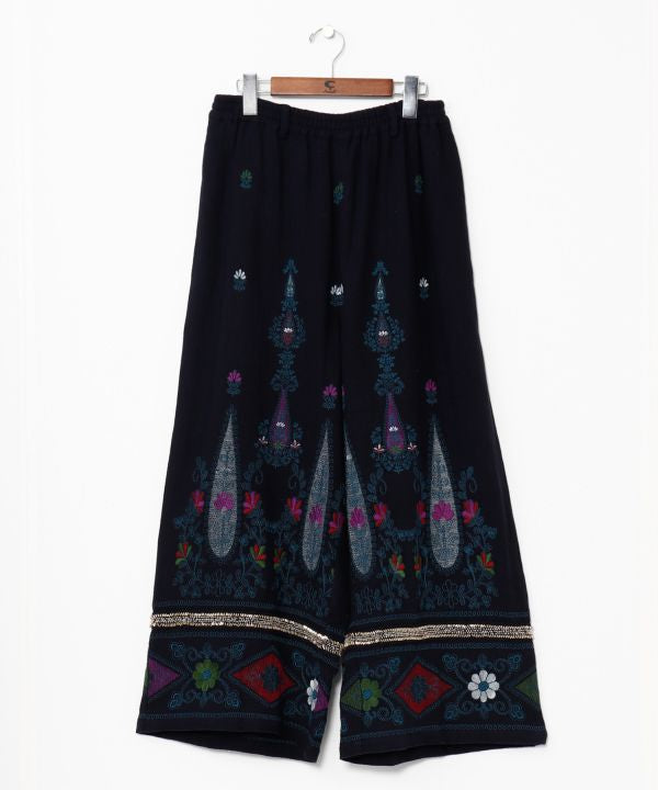 Embroidered Straight Pants