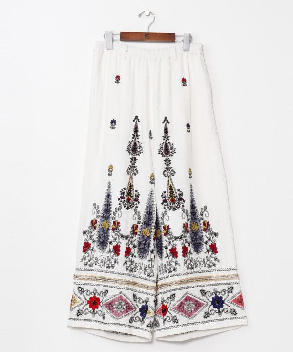 Embroidered Straight Pants