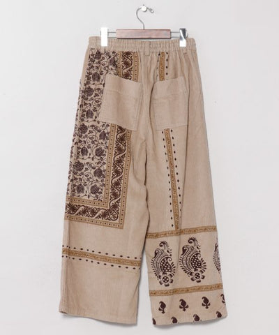 Indian Block Print Corduroy Pants