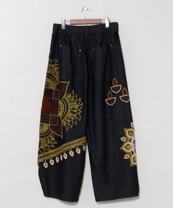 Men's Ari Embroidered Denim Pants by AMINA - Ametsuchi