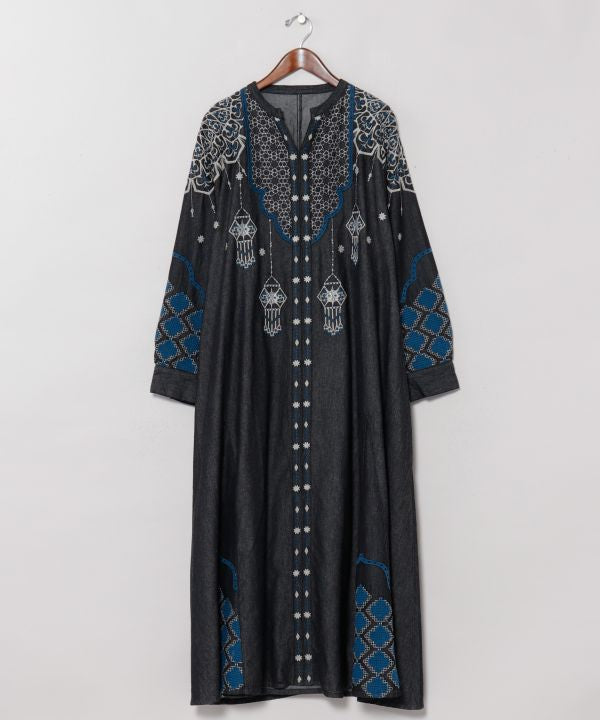 Fireworks Embroidered Denim Dress