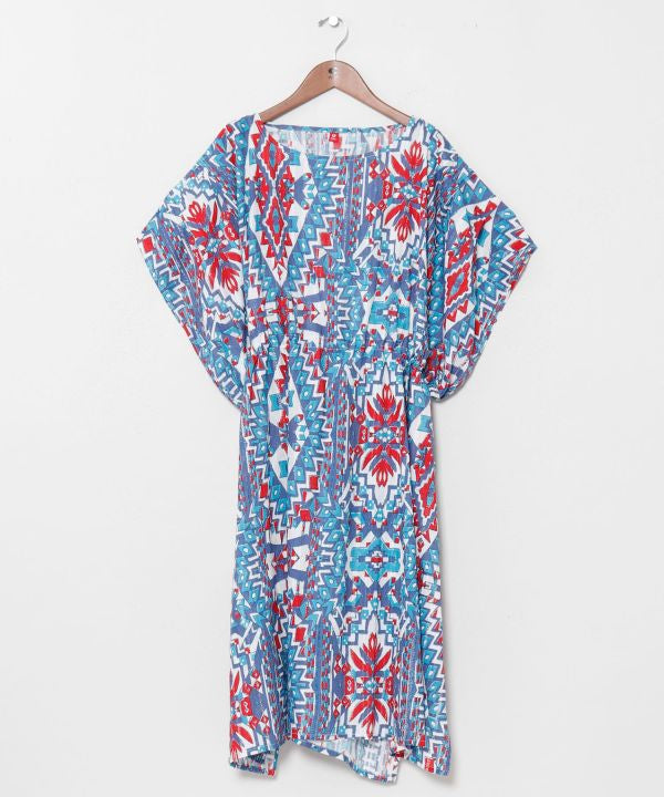 Geometric Pattern Cotton Dress by AMINA - Ametsuchi