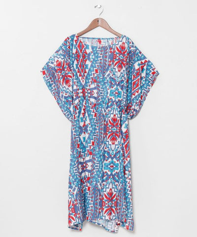 Geometric Pattern Cotton Dress by AMINA - Ametsuchi