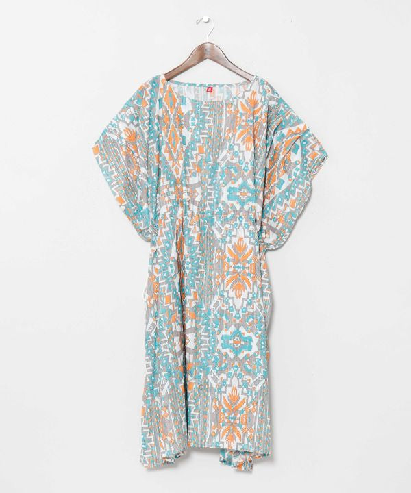 Geometric Pattern Cotton Dress by AMINA - Ametsuchi
