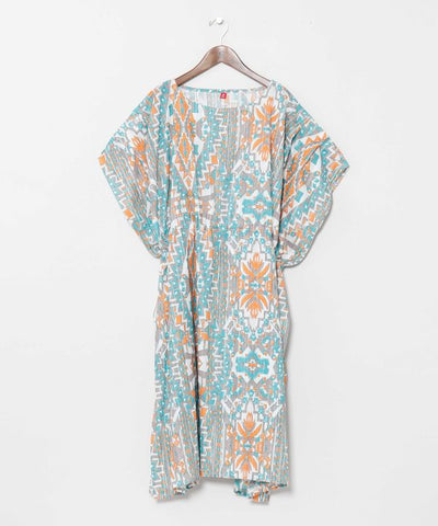 Geometric Pattern Cotton Dress by AMINA - Ametsuchi