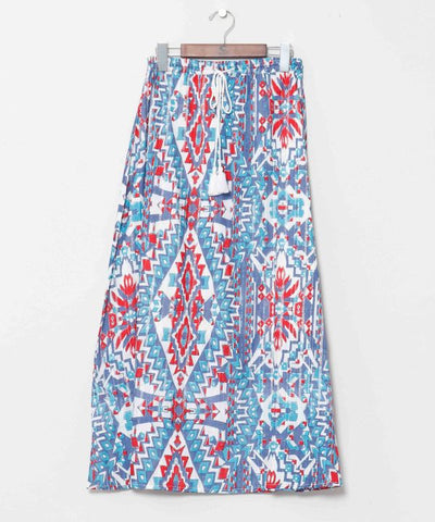 Geometric Pattern Cotton Skirt by AMINA - Ametsuchi