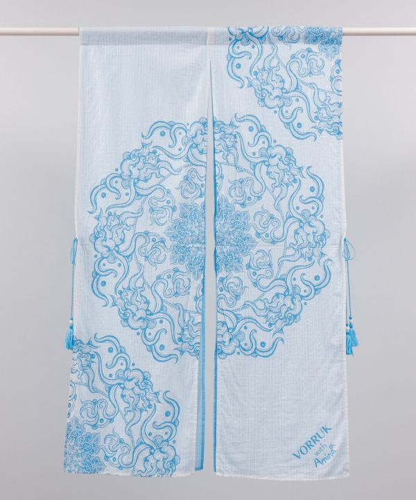 Amina x VORRUK - Lotus Motif Noren Curtain by AMINA - Ametsuchi