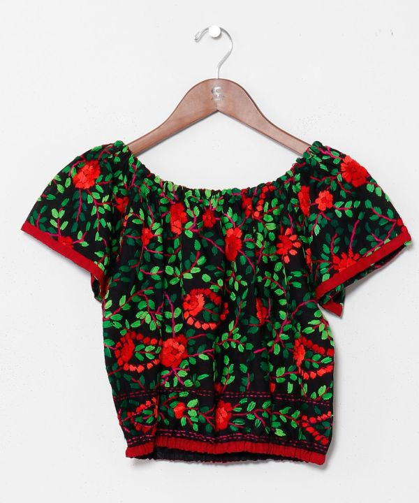 Floral Embroidered Crop Top