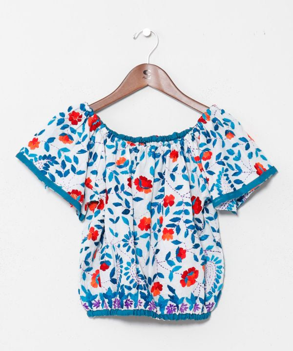 Floral Embroidered Crop Top
