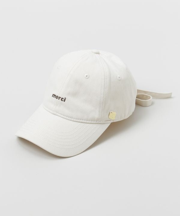 Merci Embroidered Cotton Cap