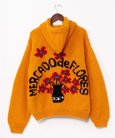 Chunky Hand Knit Floral Sweater for Men