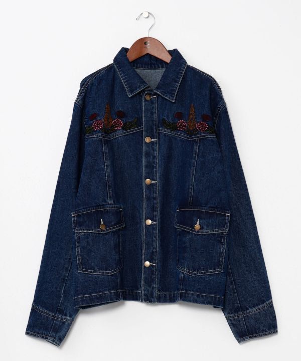 Embroidered Denim Jacket for Men