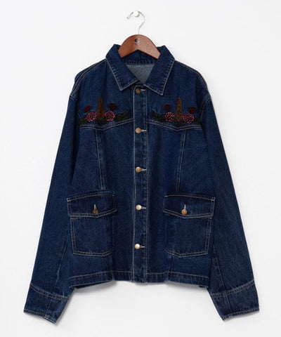 Embroidered Denim Jacket for Men