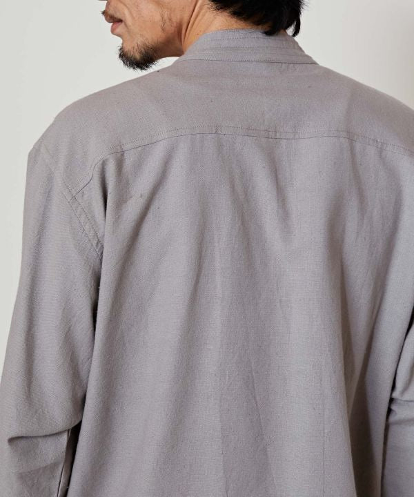 Nepalese Cotton Stand Collar Shirt - L