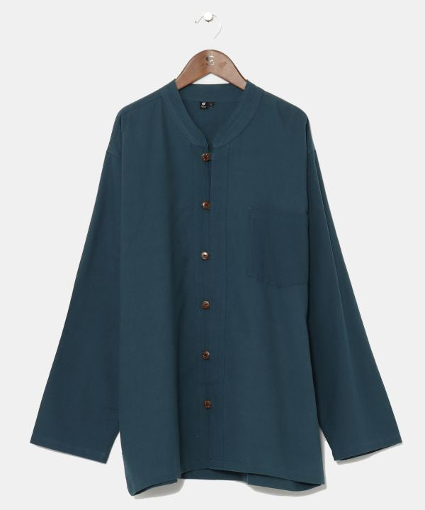 Nepalese Cotton Stand Collar Shirt - L