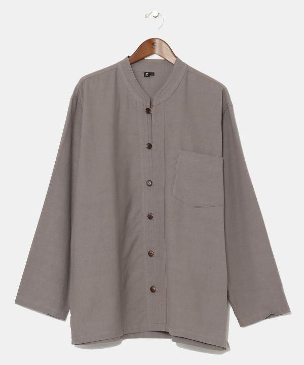Nepalese Cotton Stand Collar Shirt - L