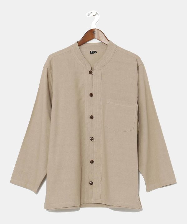 Nepalese Cotton Stand Collar Shirt - L